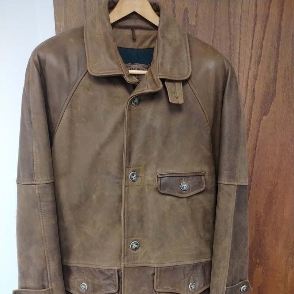 East West Rugged - Leather Rancher Coat - Size: L Men